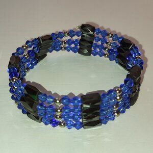 Deep Blue Magnetic Bracelet or Necklace Cobalt Vintage Wear as You Want